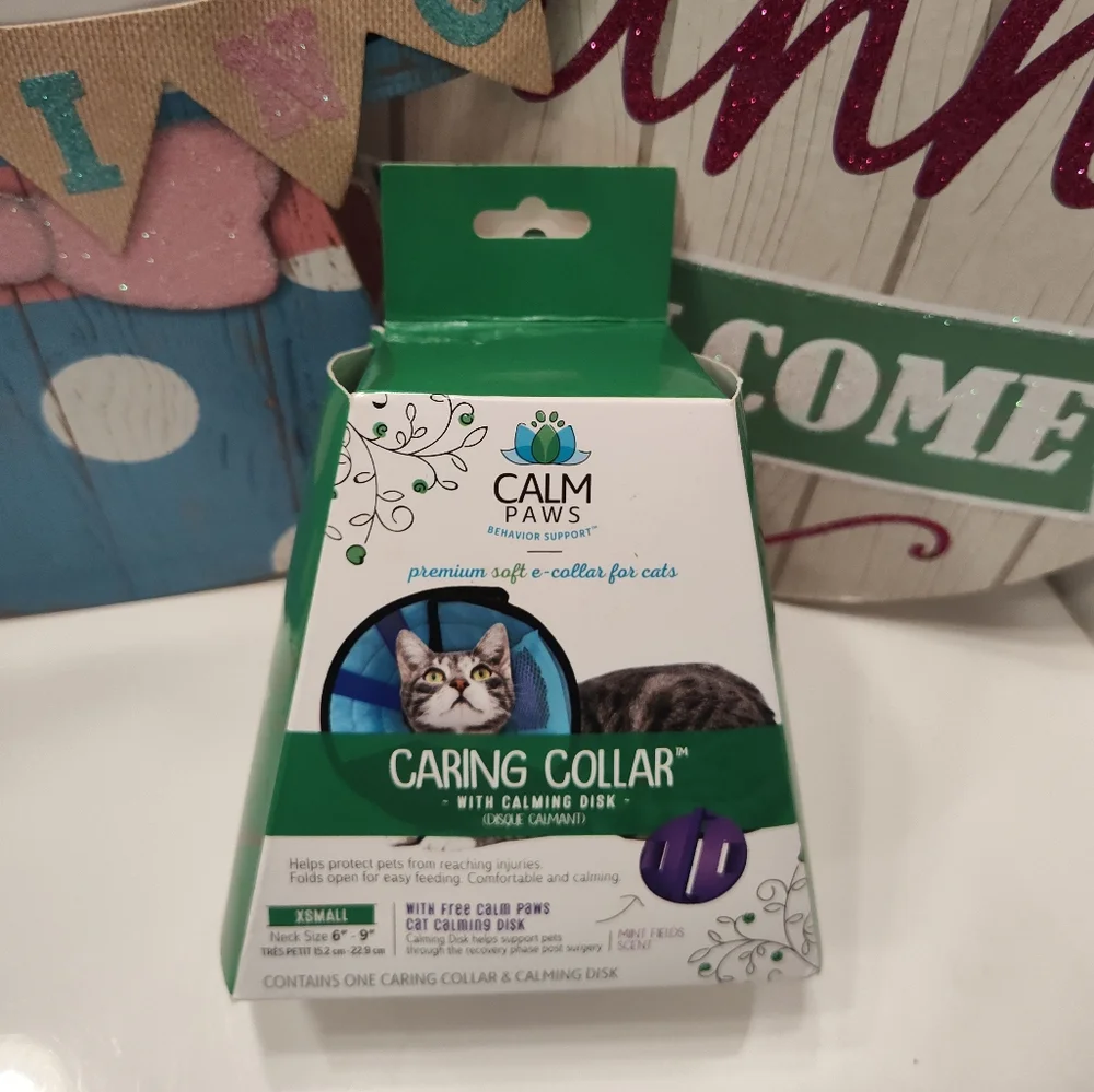 NWT Calming Paws Caring Collar With Calming Disk, X-Small Neck Size 6